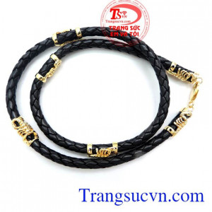 Dây Da Bọ Cạp Bọc Vàng Cho Nam Đeo, vòng cổ nam, dây chuyền nam bọc vàng