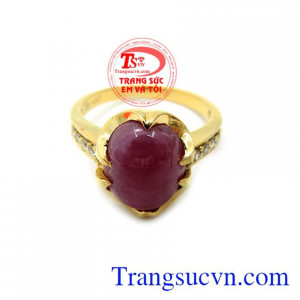Nhẫn Nữ gắn Đá Ruby Thiên Nhiên quý phái dành cho phái đẹp