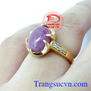 Nhẫn Nữ gắn Đá Ruby Thiên Nhiên chất lượng cao. Nhẫn Nữ gắn Đá Ruby Thiên Nhiên, nhẫn nữ vàng tây, nhẫn nữ đẹp
