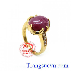 Nhẫn Nữ gắn Đá Ruby Thiên Nhiên chất lượng cao. Nhẫn Nữ gắn Đá Ruby Thiên Nhiên, nhẫn nữ vàng tây, nhẫn nữ đẹp