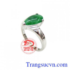 Nhẫn Nữ Vàng Trắng Gắn Đá Ngọc Cẩm Thạch chất lượng vàng đảm bảo. Nhẫn Nữ Vàng Trắng Gắn Đá Ngọc Cẩm Thạch, nhẫn nữ vàng tây, nhẫn nữ đẹp, nhẫn nữ gắn đá ngọc cẩm thạch thiên nhiên