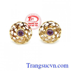 Bán Đôi Bông Tai Thạch Anh Tím Sang Trọng chất lượng cao.