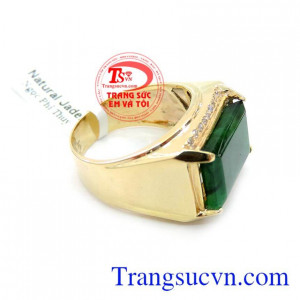 Nhẫn Ngọc Cẩm Thạch Vàng 14K Cho Nam thương hiệu sang trọng, thời trang và đẳng cấp