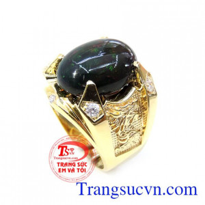 Nhẫn Nam Vàng Gắn Đá Opal Cao Cấp chất lượng cao. Nhẫn Nam Vàng Gắn Đá Opal Cao Cấp, nhẫn nam vàng tây, nhẫn nam đẹp
