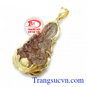 Mặt dây chuyền bọc vàng 14k đẹp sang trọng cho nam giới, sản phẩm có giấy kiểm định đá quý và chất lượng vàng