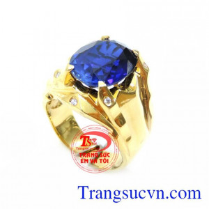 Nhẫn Nam Đá Xanh Hero chất lượng cao. Nhẫn Nam Đá Xanh Hero, nhẫn nam vàng tây, nhẫn nam đẹp