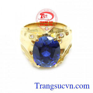 Nhẫn Nam Đá Xanh Hero vàng 14k là món quà tuyệt vời cho người yêu thương những dịp ý nghĩa