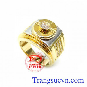Nhẫn Nam 18K Phong Cách chất lượng cao. Nhẫn Nam 18K Phong Cách, nhẫn nam vàng tây, nhẫn nam đẹp