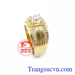 Nhẫn Vàng 18K Nam Tính dành cho nam với thiết kế đặc sắc nam tính và mạnh mẽ