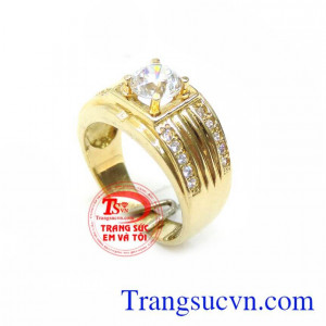 Nhẫn Vàng 18K Nam Tính chất lượng cao. Nhẫn Vàng 18K Nam Tính, nhẫn nam vàng tây, nhẫn nam đẹp