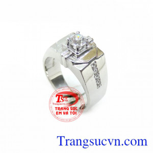Nhẫn Nam Vàng Trắng 18K Sáng Đẹp chất lượng cao. Nhẫn Nam Vàng Trắng 18K Sáng Đẹp, nhẫn nam vàng tây, nhẫn nam đẹp