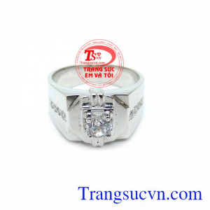Nhẫn Nam Vàng Trắng 18K Sáng Đẹp là món quà ý nghĩa cho người yêu thương