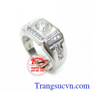 Chiếc Nhẫn Nam Vàng Trắng Đem Lại May Mắn chất lượng cao. Chiếc Nhẫn Nam Vàng Trắng Đem Lại May Mắn, nhẫn nam vàng tây, nhẫn nam đẹp