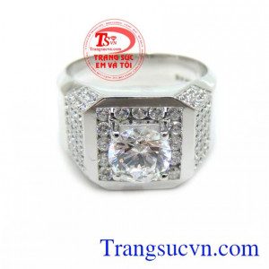 Nhẫn Nam Kim Cương Nhân Tạo 10K