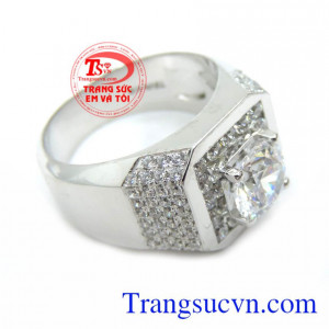 Nhẫn Nam Kim Cương Nhân Tạo 10K chất lượng đảm bảo. Nhẫn Nam Kim Cương Nhân Tạo 10K, nhẫn nam vàng tây, nhẫn nam đẹp