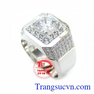 Nhẫn Nam Kim Cương Nhân Tạo 10K chất lượng đảm bảo. Nhẫn Nam Kim Cương Nhân Tạo 10K, nhẫn nam vàng tây, nhẫn nam đẹp