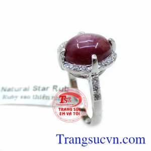 Nhẫn Nữ gắn Đá Ruby Thiên Nhiên quý phái dành cho phái đẹp