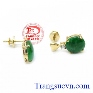 Bông Tai Ngọc Cẩm Thạch Yêu Thương đeo hợp thời trang,chất lượng hoa tai vàng đảm bảo uy tín hàng đầu việt nam,hoa tai đẹp ,kiểu dáng hiện đại nữ tính giá thành hợp lý.