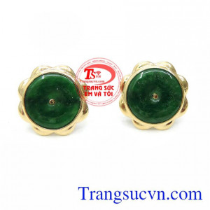 Bán Hoa Tai Vàng 14K Ngọc Cẩm Thạch Quý Phái chất lượng cao,Hoa Tai Vàng 14K Ngọc Cẩm Thạch Quý Phái