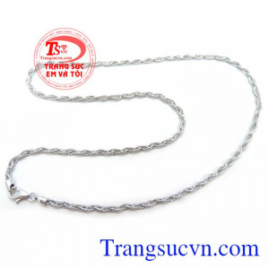 dây chuyền vàng trắng cho nữ đeo đẹp sáng bóng hợp thời trang.