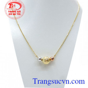 Dây Chuyền Nữ Mặt Bi 3 Màu chất lượng cao