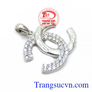 Mặt Nữ Vàng Trắng 18K, mặt dây chuyền nữ đẹp.