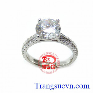 Nhẫn Nữ Vàng Trắng 18K Sáng Lấp Lánh chất lượng cao. Nhẫn Nữ Vàng Trắng 18K Sáng Lấp Lánh, nhẫn nữ vàng tây, nhẫn nữ đẹp