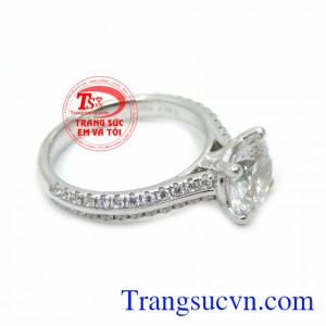 Nhẫn Nữ Vàng Trắng 18K Sáng Lấp Lánh chất lượng cao. Nhẫn Nữ Vàng Trắng 18K Sáng Lấp Lánh, nhẫn nữ vàng tây, nhẫn nữ đẹp