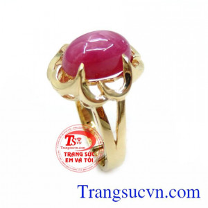 Nhẫn Nữ Đá Ruby Phong Thủy chất lượng cao. Nhẫn Nữ Đá Ruby Phong Thủy, nhẫn nữ vàng tây, nhẫn nữ đẹp
