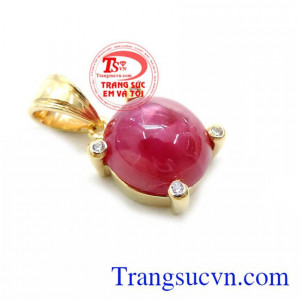Mặt Dây Chuyền Đá Ruby Thiên Nhiên, mặt dây vàng tây, mặt dây chuyền nữ đẹp.