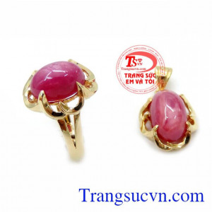 Bán Bộ Mặt Nhẫn Nữ Đá Ruby Phong Thủy chất lượng cao.