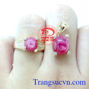 Mặt Nhẫn Nữ Ruby Hộ Mệnh