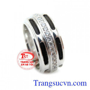 Bán Nhẫn vàng trắng nam xu hướng chất lượng cao.