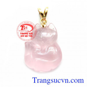 Bán Mặt Hồ Ly Thạch Anh Hồng 14K chất lượng cao. Mặt Hồ Ly Thạch Anh Hồng 14K, mặt dây chuyền nữ đeo đẹp, hợp thời trang, quý phái.