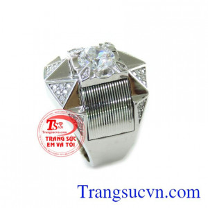 Nhẫn vàng trắng nam 10k bảo hành 6 tháng,giao toàn quốc. Nhẫn vàng trắng nam món quà dành cho nam rất yêu thích