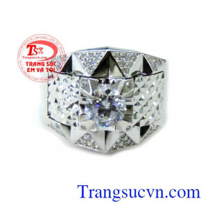 Nhẫn Nam Vàng Trắng 10k Đá Nhân Tạo là món quà tặng tuyệt vời cho người yêu thương những dịp ý nghĩa