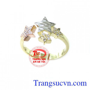 Chiếc Nhẫn Ngôi Sao May Mắn chất lượng cao. Chiếc Nhẫn Ngôi Sao May Mắn, nhẫn nữ vàng tây, nhẫn nữ đẹp