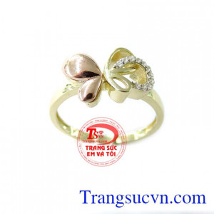 Nhẫn Nữ Cánh Bướm Xinh Xắn chất lượng cao. Nhẫn Nữ Cánh Bướm Xinh Xắn, nhẫn nữ vàng tây, nhẫn nữ đẹp