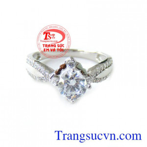 Chiếc nhẫn nữ đẹp, thời trang, nhẫn nữ vàng trắng 10k.