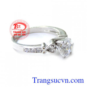 Nhẫn Nữ 10k Trắng chất lượng cao. Nhẫn Nữ 10k Trắng, nhẫn nữ vàng trắng, nhẫn nữ đẹp