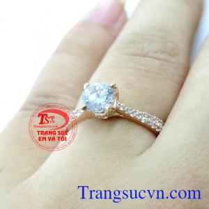 Chiếc Nhẫn Nữ Vàng Hồng Xinh chất lượng cao. Chiếc Nhẫn Nữ Vàng Hồng Xinh, nhẫn nữ vàng tây, nhẫn nữ đẹp