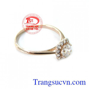 Nhẫn nữ vàng hồng dành cho phái đẹp phù hợp làm quà tặng sinh nhật hoặc trong các dịp ý nghĩa