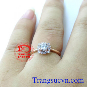 Chiếc Nhẫn Vàng Hồng Nữ Cá Tính chất lượng cao. Chiếc Nhẫn Vàng Hồng Nữ Cá Tính, nhẫn nữ vàng tây, nhẫn nữ đẹp