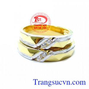 Đôi Nhẫn Cưới Ngọt Ngào, nhẫn cưới vàng tây, nhẫn cưới đẹp