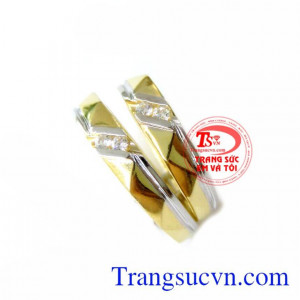 Nhẫn cưới vàng vàng tây đẹp sang trọng tinh tế cho đôi bạn trẻ