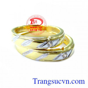Nhẫn Cưới 10K Hạnh Phúc, nhẫn cưới vàng tây, nhẫn cưới đẹp