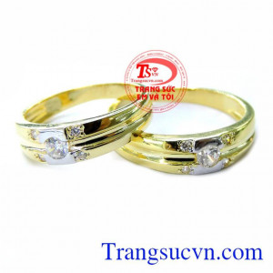 Nhẫn Cưới Son Sắt 10K, nhẫn cưới vàng tây, nhẫn cưới đẹp