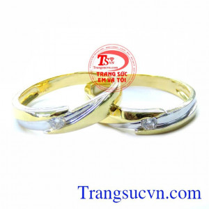 Nhẫn cưới vàng vàng tây đẹp sang trọng tinh tế cho đôi bạn trẻ