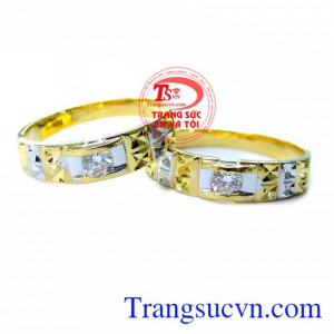 Nhẫn cưới vàng vàng tây đẹp sang trọng tinh tế cho đôi bạn trẻ