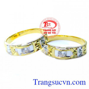 Nhẫn Cưới Lấp Lánh Ánh Kim, nhẫn cưới vàng tây, nhẫn cưới đẹp